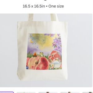 Farmers market reusable canvas tote bag